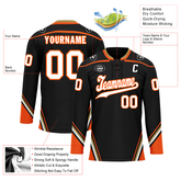 Custom Black Orange Personalized Hockey Jersey HCKJ01-D0a70d8
